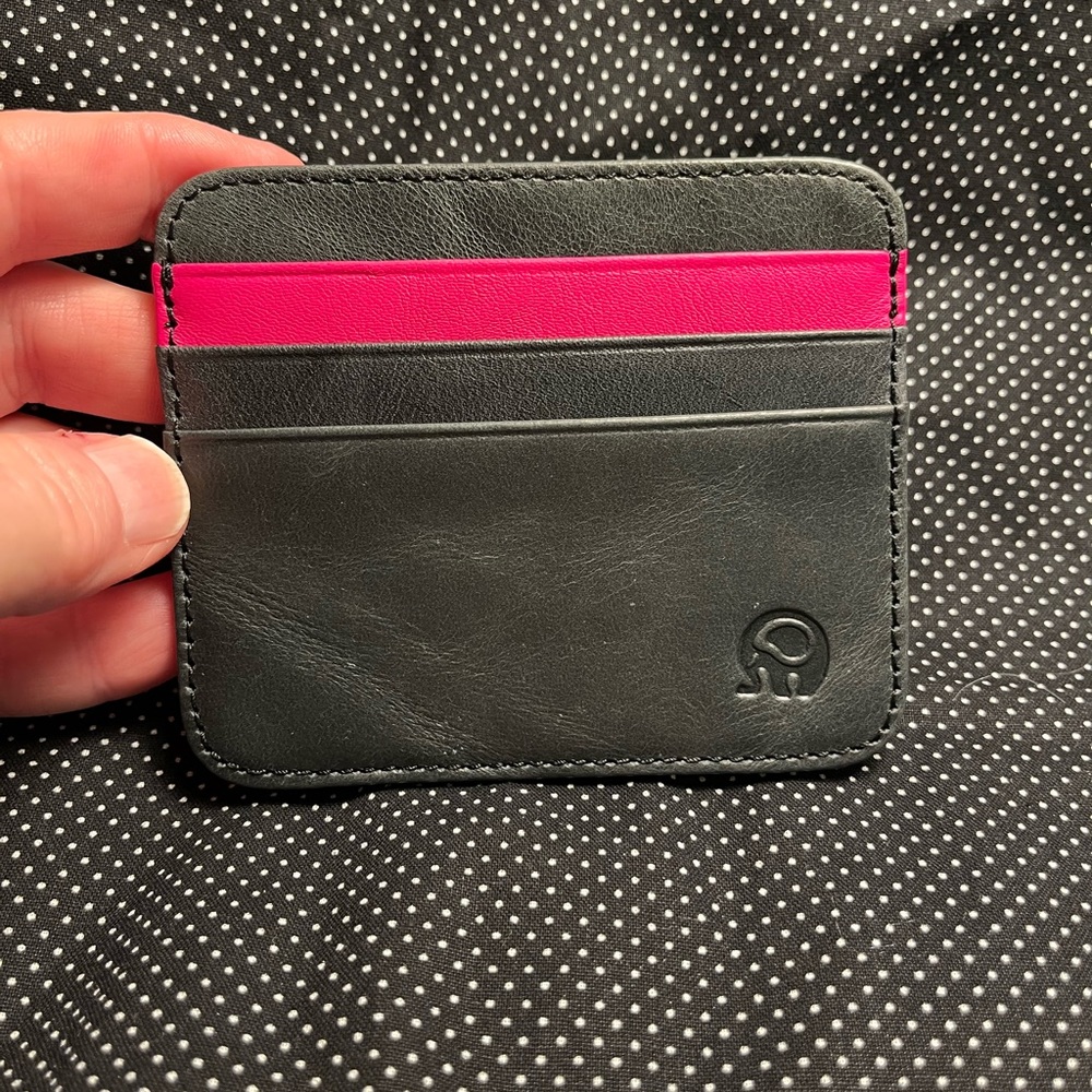 2016G- ATT Minimalist  Credit Card Holder - “Black & Pink”RFID New Layer Leather